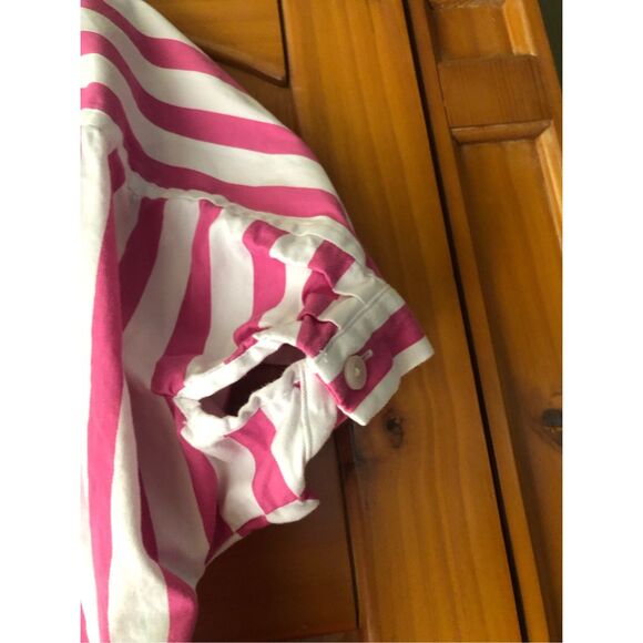 "A New Day" Pink/White Candy Striped Shirt/Dress SZ M - Picture 7 of 12